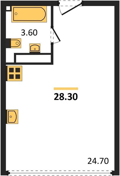 Фото №1: Студия 28 м² - Краснодар, жилой комплекс Самолёт-6, мкр. Прикубанский внутригородской округ