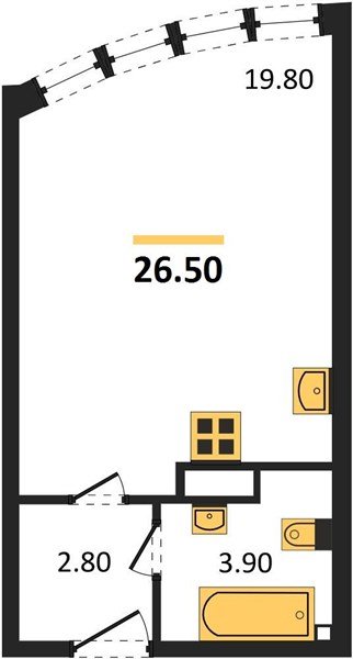 Фото №1: Студия 26 м² - Краснодар, жилой комплекс Самолёт-6, мкр. Прикубанский внутригородской округ