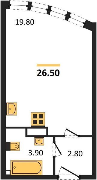 Фото №1: Студия 26 м² - Краснодар, жилой комплекс Самолёт-6, мкр. Прикубанский внутригородской округ