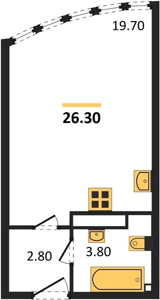 Фото №1: Студия 26 м² - Краснодар, жилой комплекс Самолёт-6, мкр. Прикубанский внутригородской округ