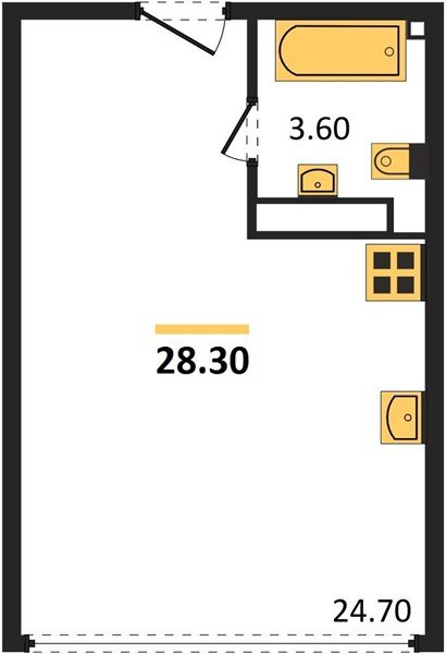 Фото №1: Студия 28 м² - Краснодар, жилой комплекс Самолёт-6, мкр. Прикубанский внутригородской округ