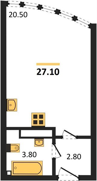 Фото №1: Студия 27 м² - Краснодар, жилой комплекс Самолёт-6, мкр. Прикубанский внутригородской округ