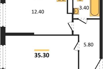 Фото №1: 1-комнатная квартира 35 м² - Краснодар, мкр. Прикубанский внутригородской округ, 