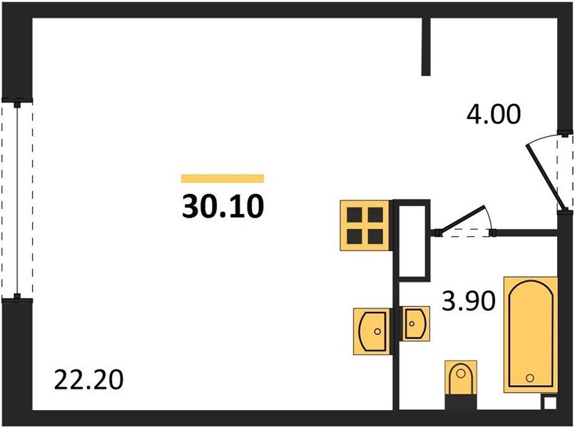 Фото №1: Студия 30 м² - Краснодар, жилой комплекс Самолёт-6, мкр. Прикубанский внутригородской округ
