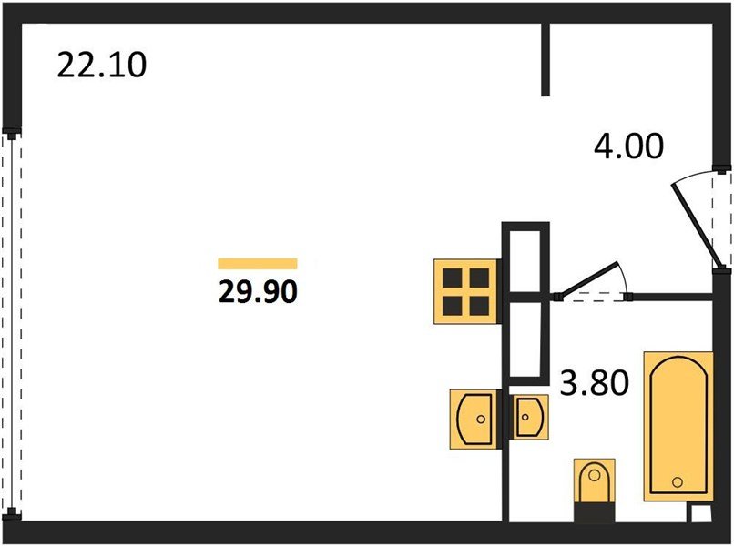 Фото №1: Студия 29 м² - Краснодар, жилой комплекс Самолёт-6, мкр. Прикубанский внутригородской округ