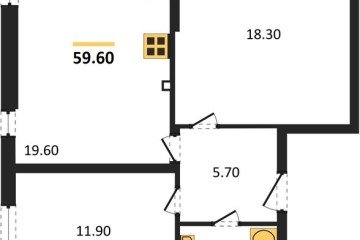 Фото №1: 2-комнатная квартира 59 м² - Краснодар, мкр. Прикубанский внутригородской округ, 
