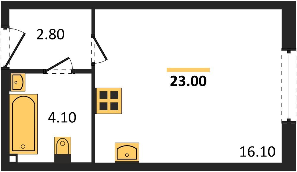 Фото №1: Студия 23 м² - Краснодар, жилой комплекс Самолёт-6, мкр. Прикубанский внутригородской округ