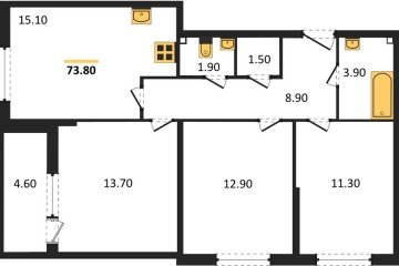 Фото №1: 3-комнатная квартира 73 м² - Краснодар, мкр. Прикубанский внутригородской округ, 