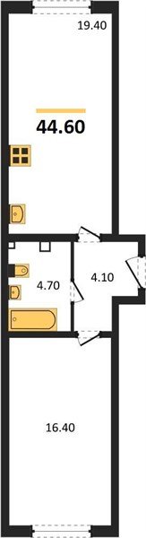 Фото №1: 1-комнатная квартира 44 м² - Краснодар, жилой комплекс Самолёт-6