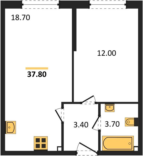 Фото №1: 1-комнатная квартира 37 м² - Краснодар, жилой комплекс Самолёт-6, мкр. Прикубанский внутригородской округ