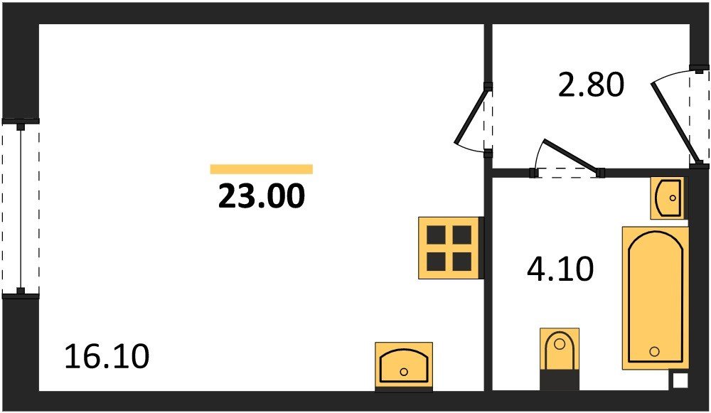 Фото №1: Студия 23 м² - Краснодар, жилой комплекс Самолёт-6, мкр. Прикубанский внутригородской округ