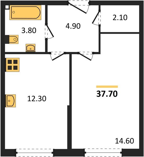Фото №1: 1-комнатная квартира 37 м² - Краснодар, Прикубанский внутригородской округ, мкр. жилой комплекс Самолёт-6