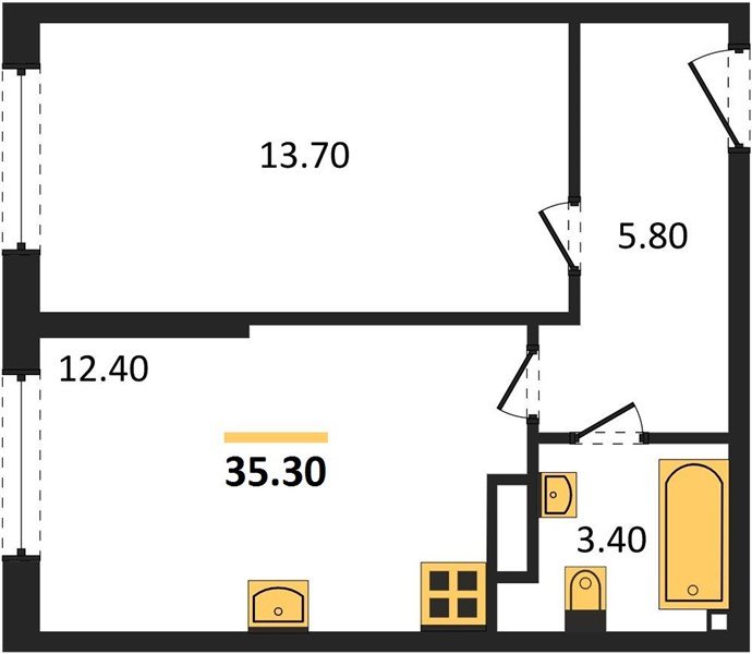 Фото №1: 1-комнатная квартира 35 м² - Краснодар, Прикубанский внутригородской округ, мкр. жилой комплекс Самолёт-6