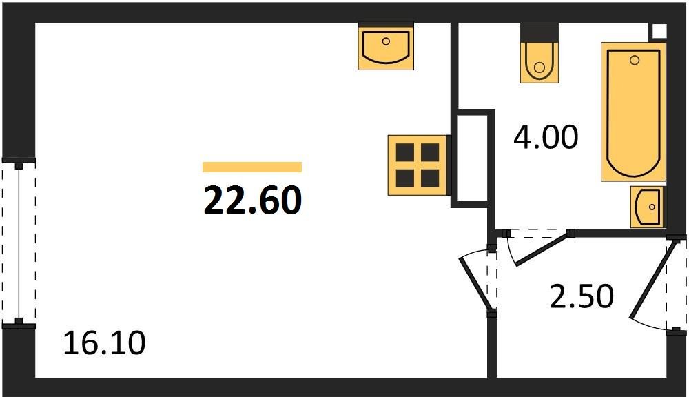 Фото №1: Студия 22 м² - Краснодар, Прикубанский внутригородской округ, мкр. жилой комплекс Самолёт-6