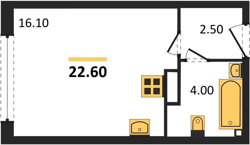 Фото №1: Студия 22 м² - Краснодар, Прикубанский внутригородской округ, мкр. жилой комплекс Самолёт-6
