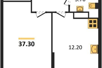 Фото №1: 1-комнатная квартира 37 м² - Краснодар, мкр. жилой комплекс Самолёт-6, 