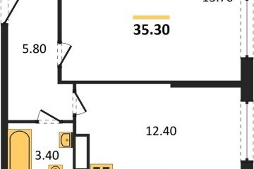 Фото №1: 1-комнатная квартира 35 м² - Краснодар, мкр. жилой комплекс Самолёт-6, 