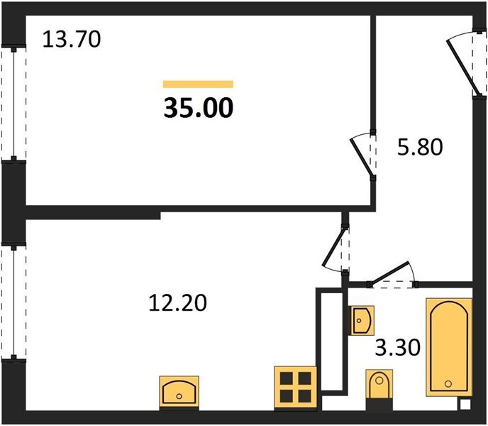 Фото №1: 1-комнатная квартира 35 м² - Краснодар, Прикубанский внутригородской округ, мкр. жилой комплекс Самолёт-6