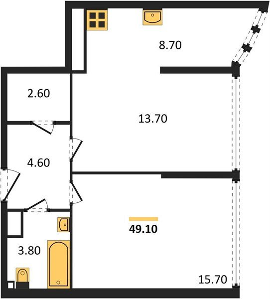 Фото №1: 2-комнатная квартира 49 м² - Краснодар, Прикубанский внутригородской округ, мкр. жилой комплекс Самолёт-6