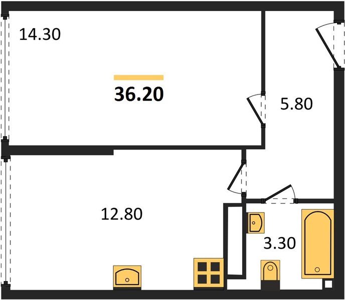 Фото №1: 1-комнатная квартира 36 м² - Краснодар, Прикубанский внутригородской округ, мкр. жилой комплекс Самолёт-6