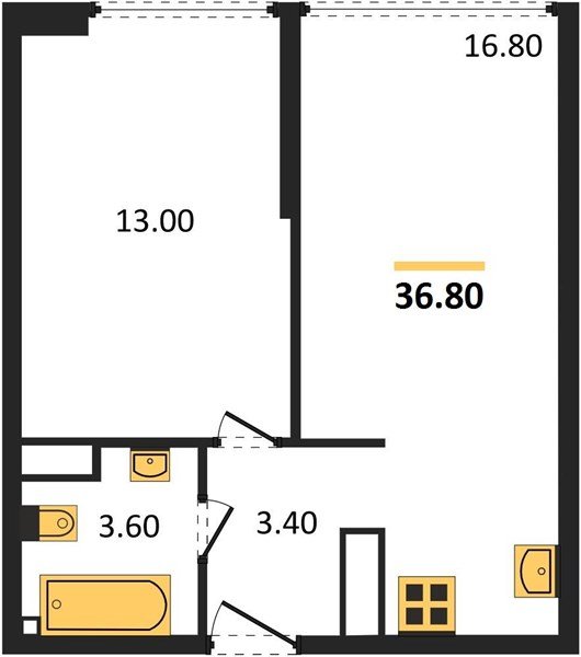 Фото №1: 1-комнатная квартира 36 м² - Краснодар, Прикубанский внутригородской округ, мкр. жилой комплекс Самолёт-6