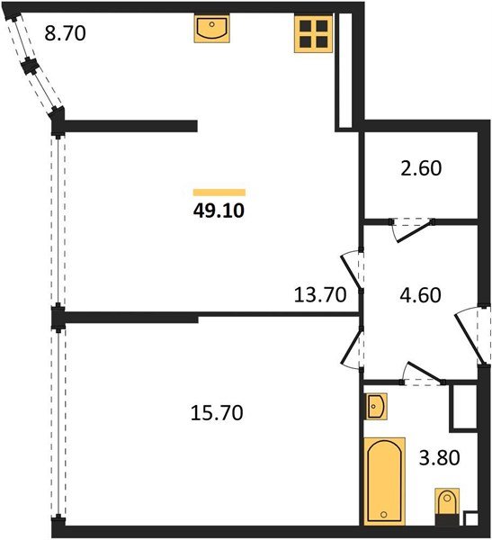 Фото №1: 2-комнатная квартира 49 м² - Краснодар, Прикубанский внутригородской округ, мкр. жилой комплекс Самолёт-6