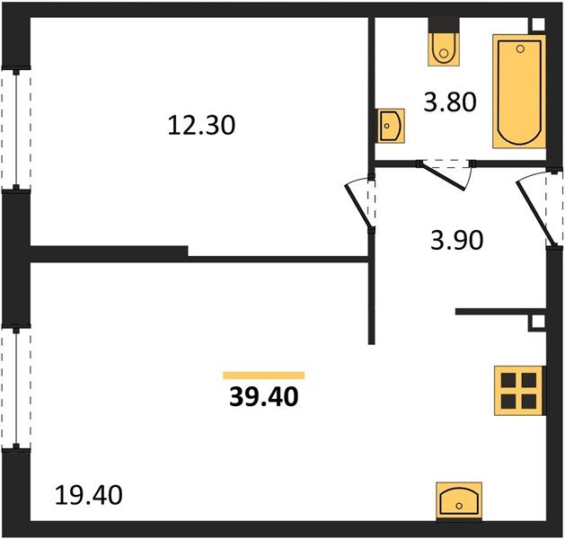 Фото №1: 1-комнатная квартира 39 м² - Краснодар, Прикубанский внутригородской округ, мкр. жилой комплекс Самолёт-6