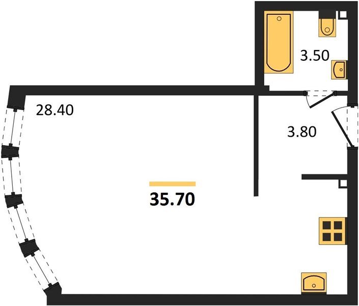 Фото №1: Студия 35 м² - Краснодар, Прикубанский внутригородской округ, мкр. жилой комплекс Самолёт-6