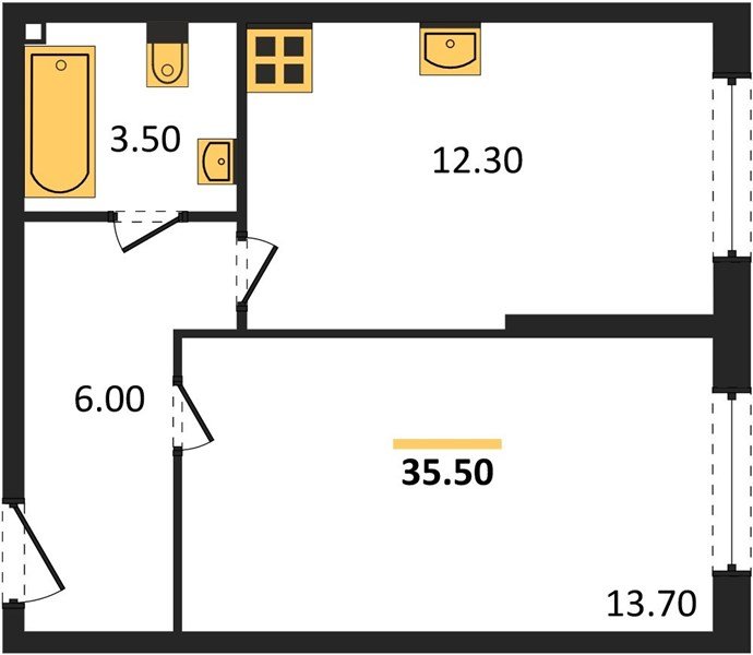 Фото №1: 1-комнатная квартира 35 м² - Краснодар, Прикубанский внутригородской округ, мкр. жилой комплекс Самолёт-6