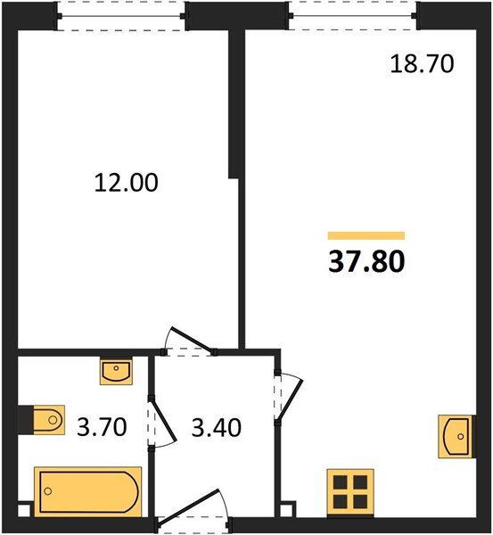 Фото №1: 1-комнатная квартира 37 м² - Краснодар, Прикубанский внутригородской округ, мкр. жилой комплекс Самолёт-6