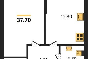 Фото №1: 1-комнатная квартира 37 м² - Краснодар, мкр. жилой комплекс Самолёт-6, 