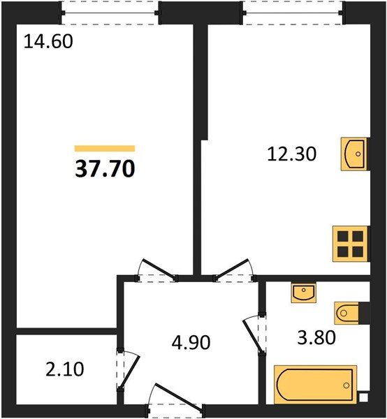 Фото №1: 1-комнатная квартира 37 м² - Краснодар, Прикубанский внутригородской округ, мкр. жилой комплекс Самолёт-6