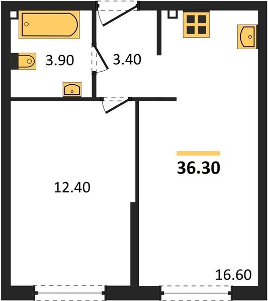 Фото №1: 1-комнатная квартира 36 м² - Краснодар, Прикубанский внутригородской округ, мкр. жилой комплекс Самолёт-6