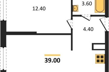 Фото №1: 1-комнатная квартира 39 м² - Краснодар, мкр. жилой комплекс Самолёт-6, 