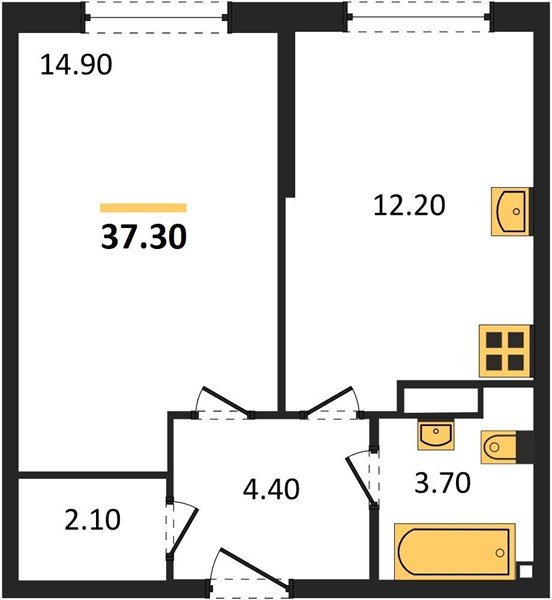 Фото №1: 1-комнатная квартира 37 м² - Краснодар, Прикубанский внутригородской округ, мкр. жилой комплекс Самолёт-6