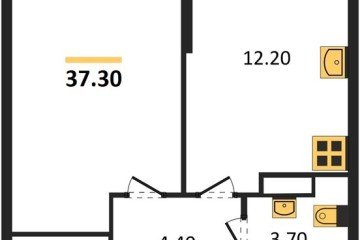 Фото №1: 1-комнатная квартира 37 м² - Краснодар, мкр. жилой комплекс Самолёт-6, 