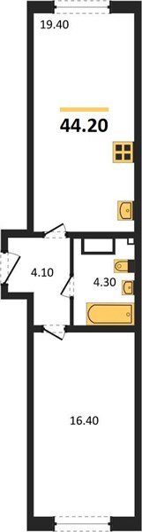 Фото №1: 1-комнатная квартира 44 м² - Краснодар, Прикубанский внутригородской округ, мкр. жилой комплекс Самолёт-6
