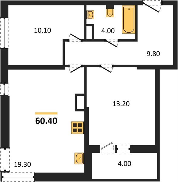 Фото №1: 2-комнатная квартира 60 м² - Краснодар, Прикубанский внутригородской округ, мкр. жилой комплекс Самолёт-6