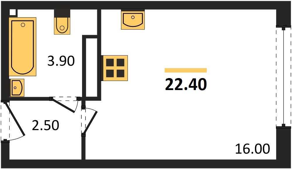 Фото №1: Студия 22 м² - Краснодар, Прикубанский внутригородской округ, мкр. жилой комплекс Самолёт-6