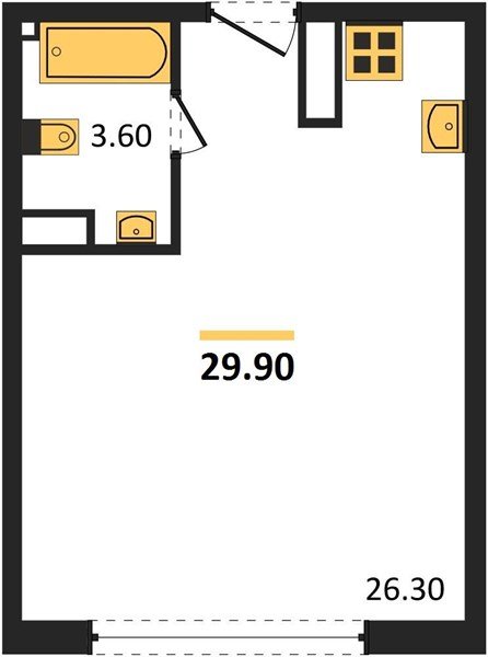 Фото №1: Студия 29 м² - Краснодар, Прикубанский внутригородской округ, мкр. жилой комплекс Самолёт-6