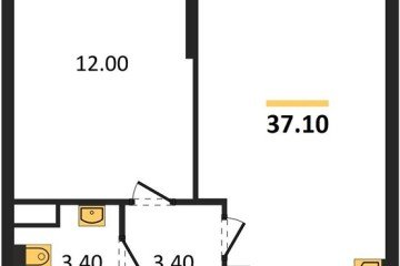 Фото №1: 1-комнатная квартира 37 м² - Краснодар, мкр. жилой комплекс Самолёт-6, 