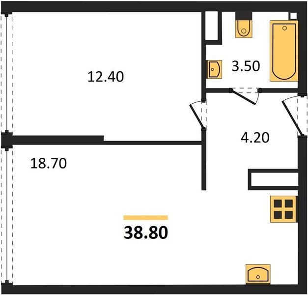 Фото №1: 1-комнатная квартира 38 м² - Краснодар, Прикубанский внутригородской округ, мкр. жилой комплекс Самолёт-6