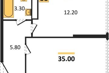 Фото №1: 1-комнатная квартира 35 м² - Краснодар, мкр. жилой комплекс Самолёт-6, 