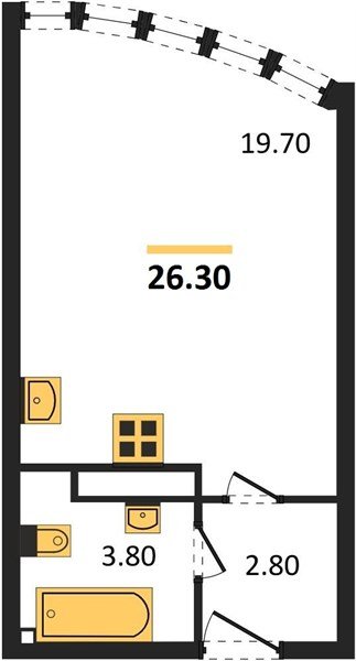 Фото №1: Студия 26 м² - Краснодар, Прикубанский внутригородской округ, мкр. жилой комплекс Самолёт-6