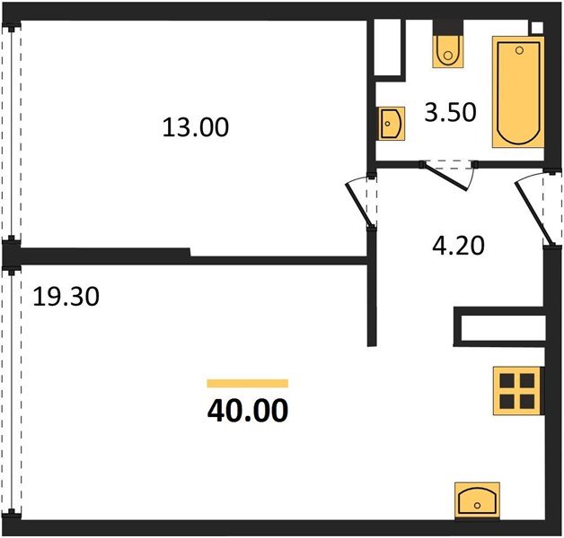 Фото №1: 1-комнатная квартира 40 м² - Краснодар, Прикубанский внутригородской округ, мкр. жилой комплекс Самолёт-6