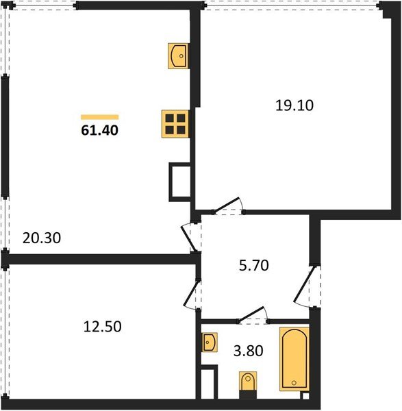Фото №1: 2-комнатная квартира 61 м² - Краснодар, Прикубанский внутригородской округ, мкр. жилой комплекс Самолёт-6