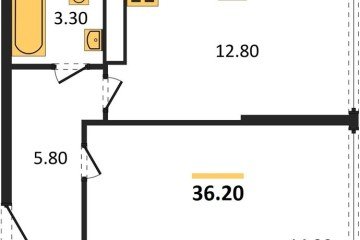 Фото №1: 1-комнатная квартира 36 м² - Краснодар, мкр. жилой комплекс Самолёт-6, 