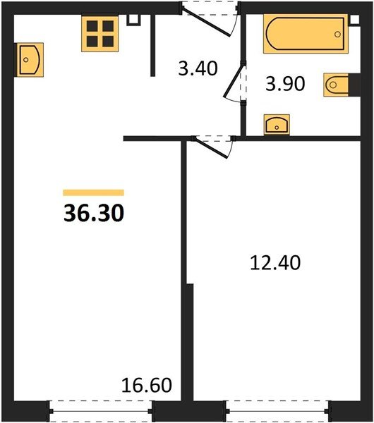 Фото №1: 1-комнатная квартира 36 м² - Краснодар, Прикубанский внутригородской округ, мкр. жилой комплекс Самолёт-6