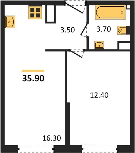 Фото №1: 1-комнатная квартира 35 м² - Краснодар, Прикубанский внутригородской округ, мкр. жилой комплекс Самолёт-6
