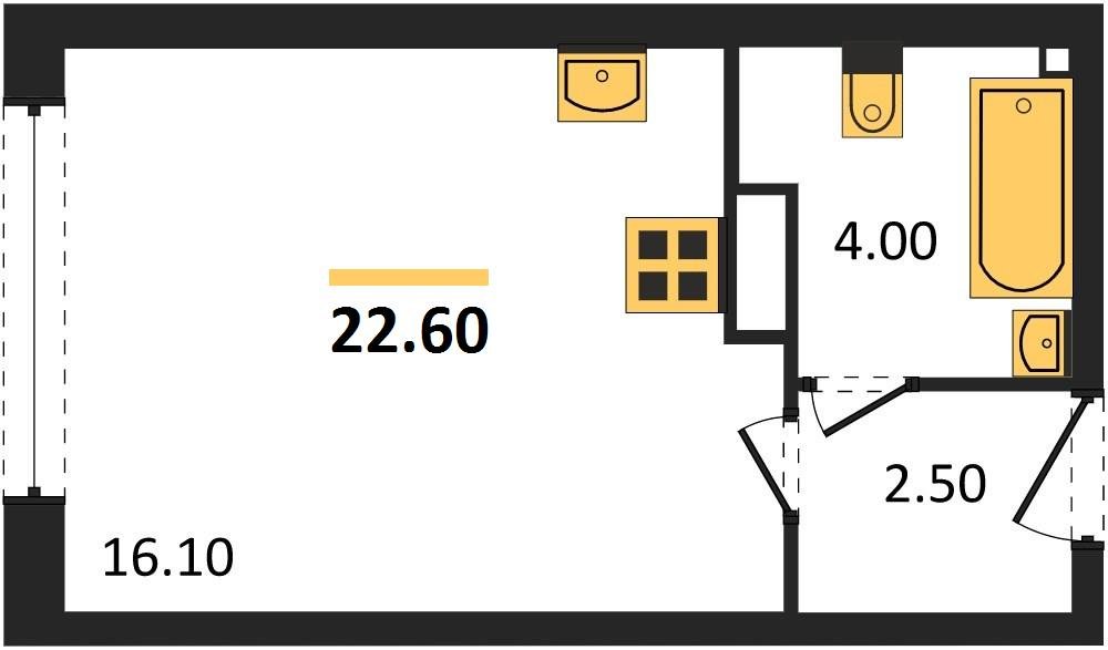 Фото №1: Студия 22 м² - Краснодар, Прикубанский внутригородской округ, мкр. жилой комплекс Самолёт-6